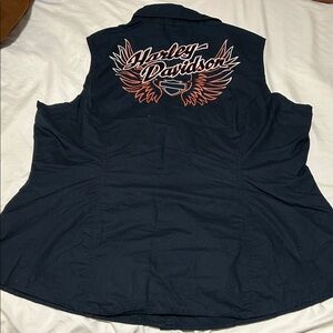 Harley-Davidson Black Vest with Red and White Logo